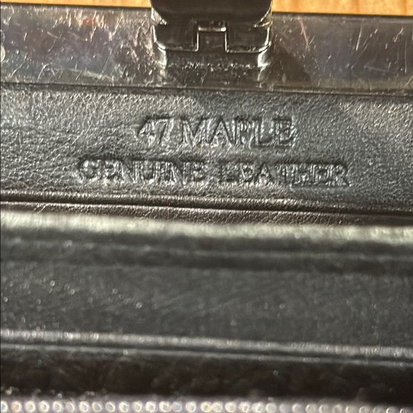 47 Maple Black Crocodile Texture Wallet with Silver Clasp - Picture 5 of 7